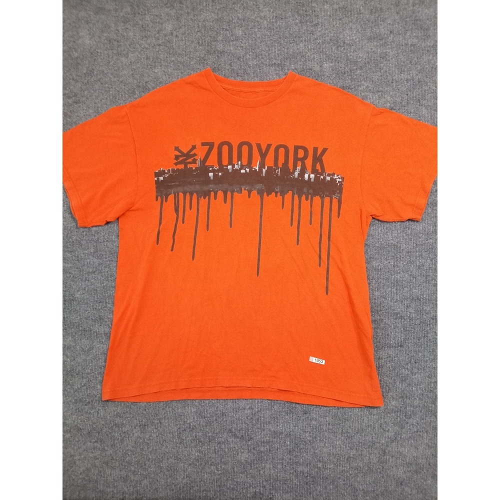 Zoo York Graphic T Shirt Men's XL Orange Drip City Skate Streetwear Tee